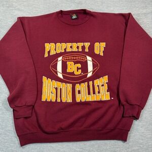 JPM Sports Sweatshirt Mens XL Maroon Pullover Boston College BC Vintage Made USA
